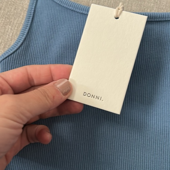 NWT DONNI. Ribbed Spaghetti Tank Top - Picture 8 of 9